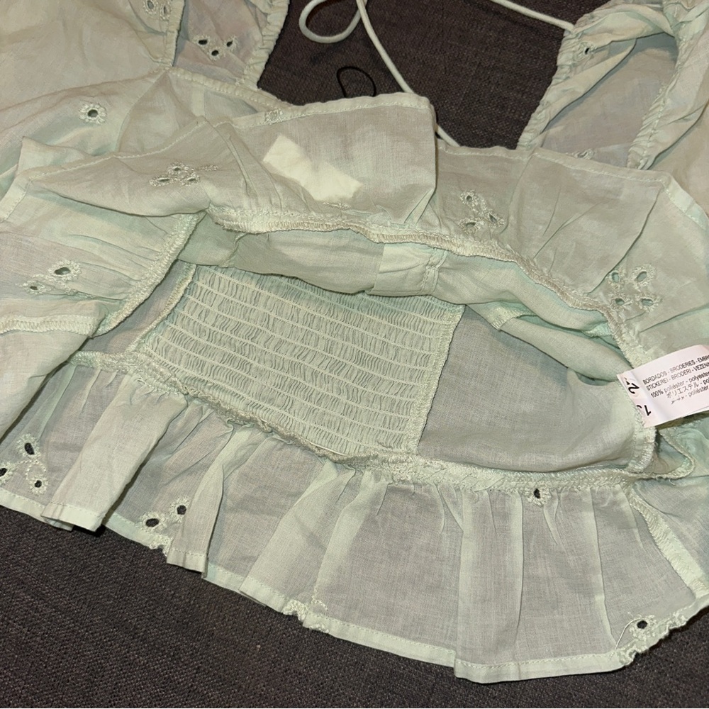 NWT Zara Embroidered Eyelet Blouse Size bloggers fave - Picture 11 of 12